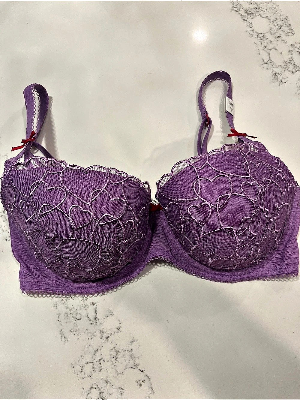 Victoria's Secret Floral Lace Bra Purple 32DD NWT